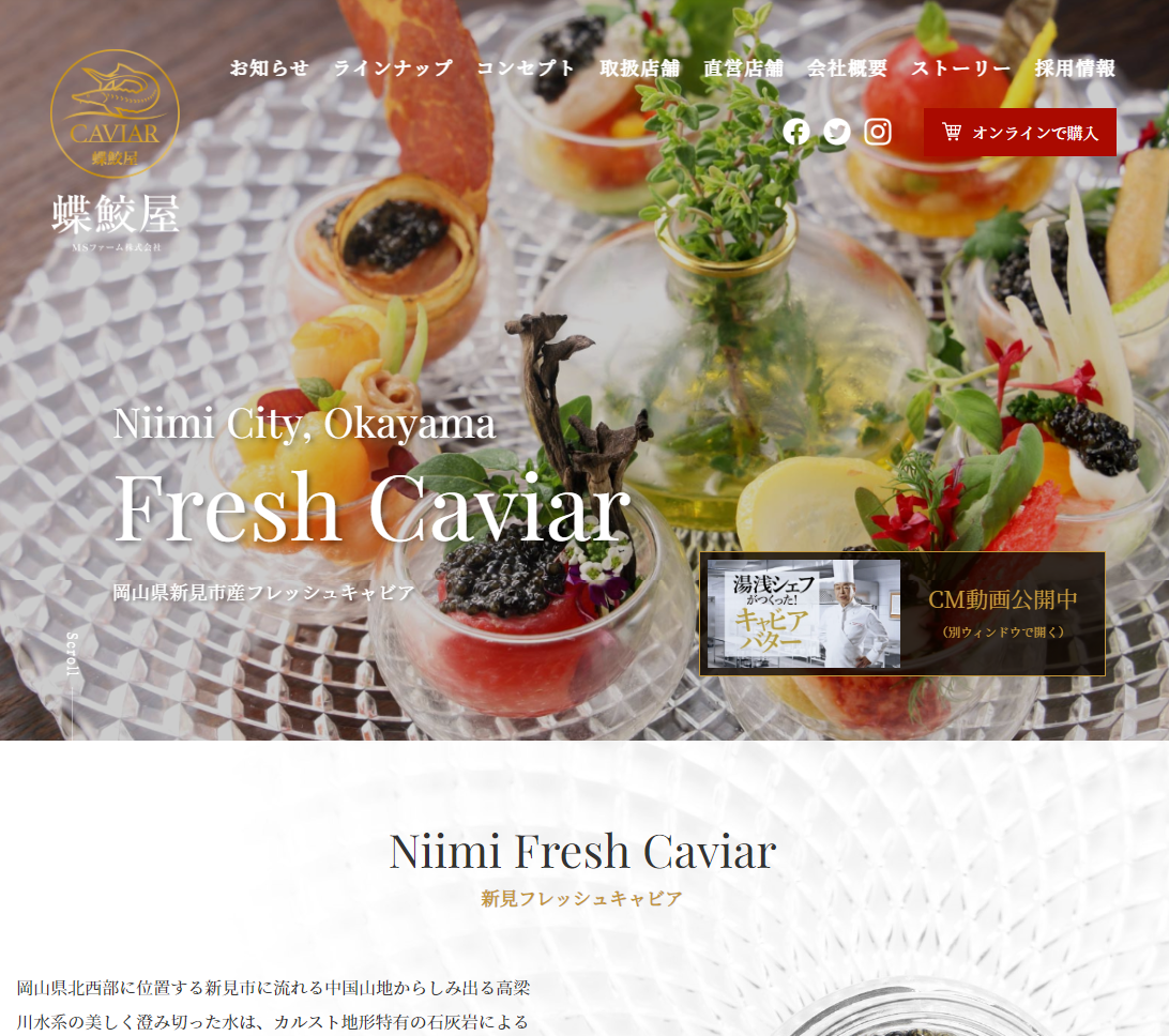 岡山でホームページを作るならエヌディエス_制作事例_食品メーカーサイト